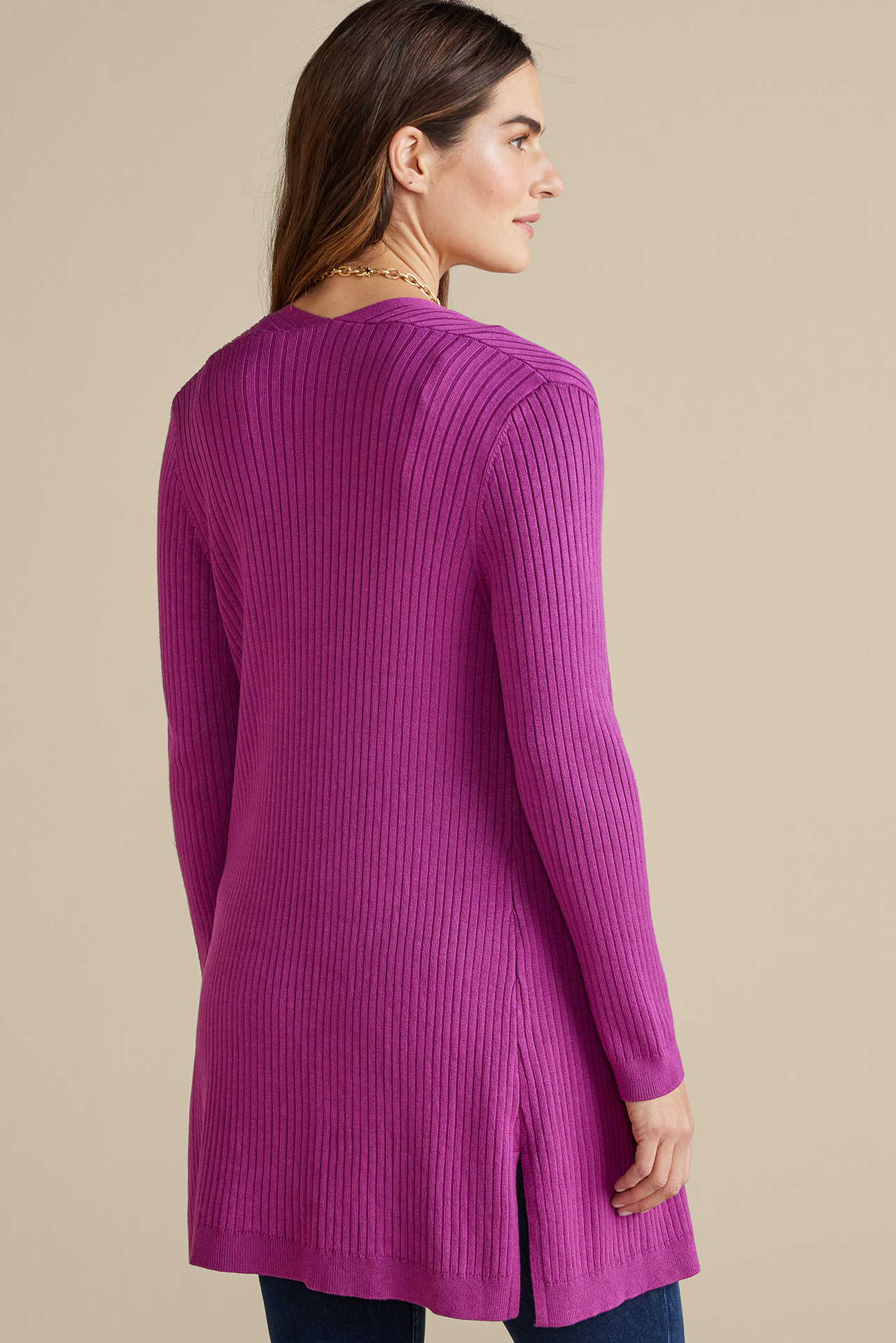 SoftEssential™ Ribbed Long Cardi - Soft Surroundings Outlet