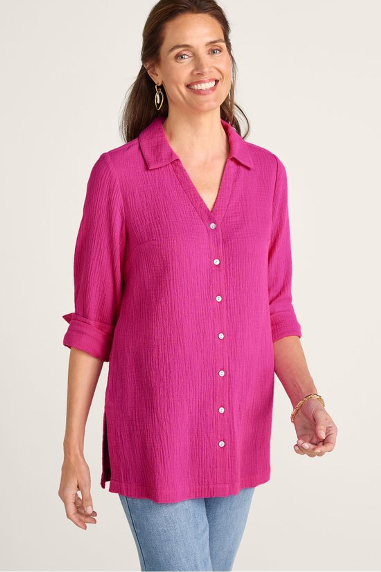 Escambia Gauze Tunic Shirt - Soft Surroundings Outlet