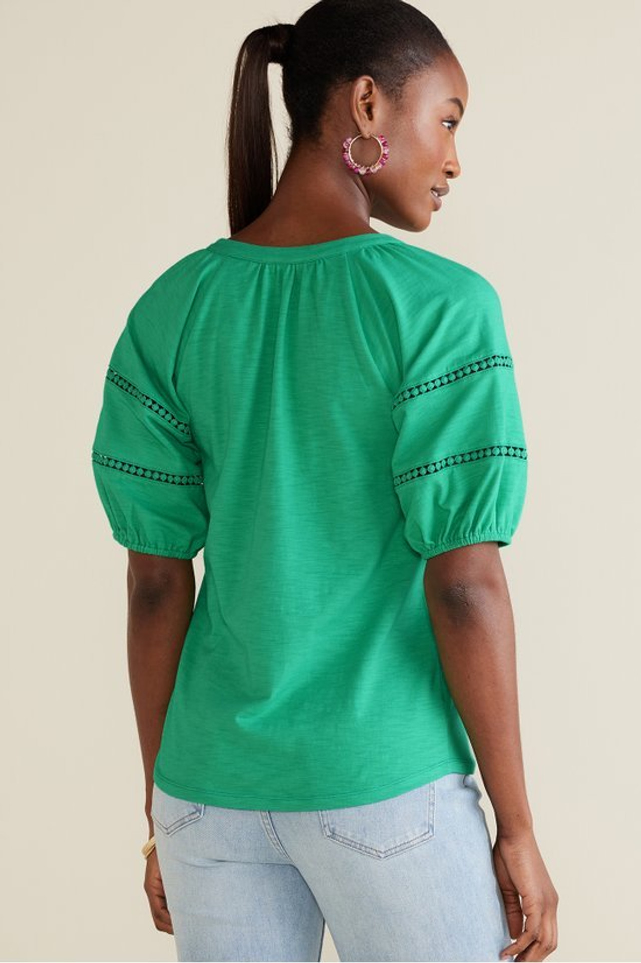 Heidi Supima® Puff Sleeve Tee - Soft Surroundings Outlet