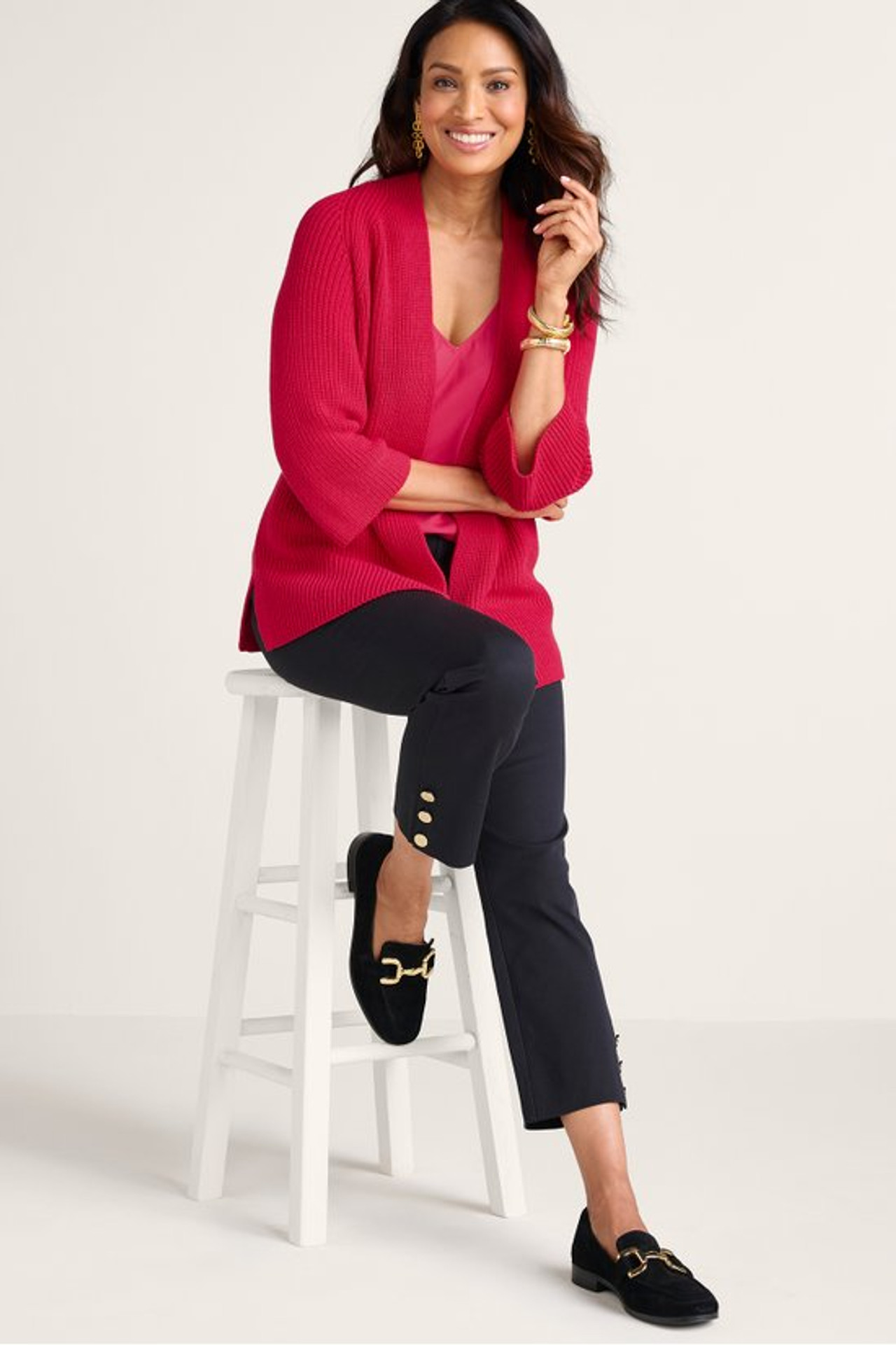 Amberlyn Shaker Stitch Cardigan - Soft Surroundings Outlet