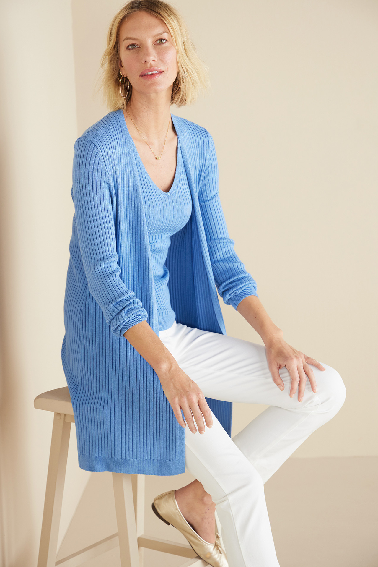 SoftEssential™ Ribbed Long Cardi - Soft Surroundings Outlet