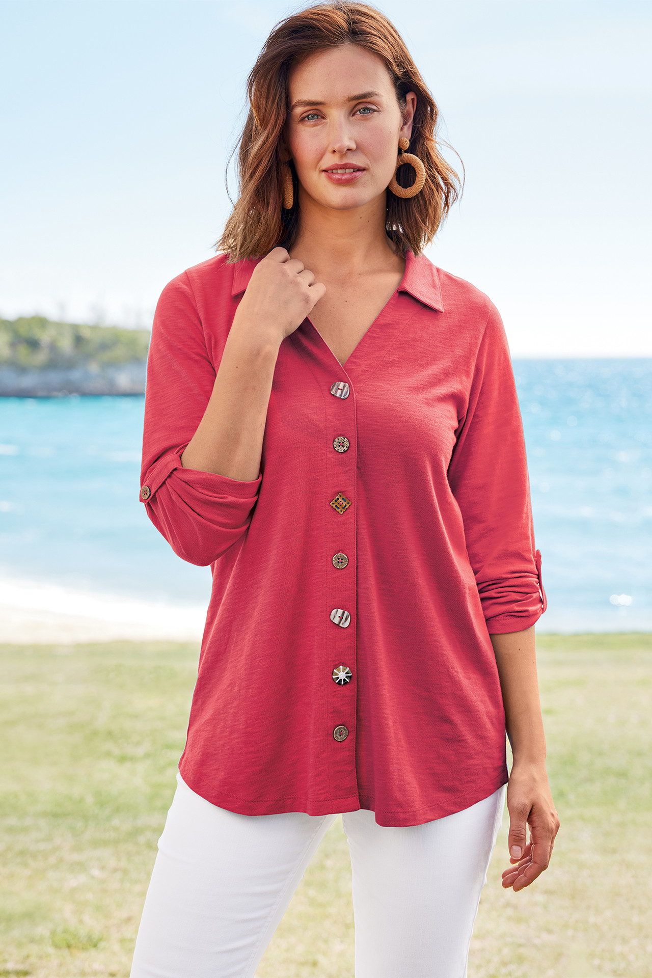 Danielle 3/4 Sleeve Tunic - Soft Surroundings Outlet