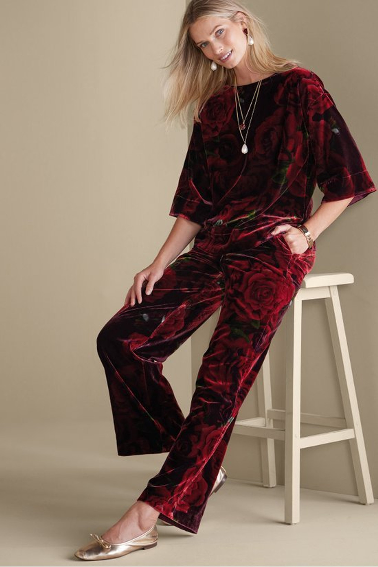 Aria Velvet Wide Leg Pants - Soft Surroundings Outlet