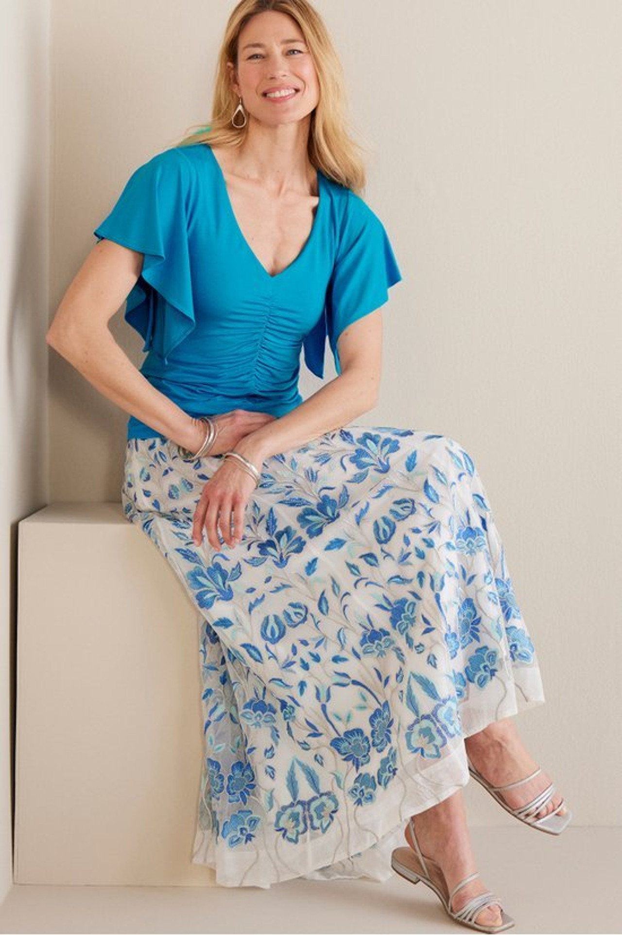 Leya Ruched Top - Soft Surroundings Outlet