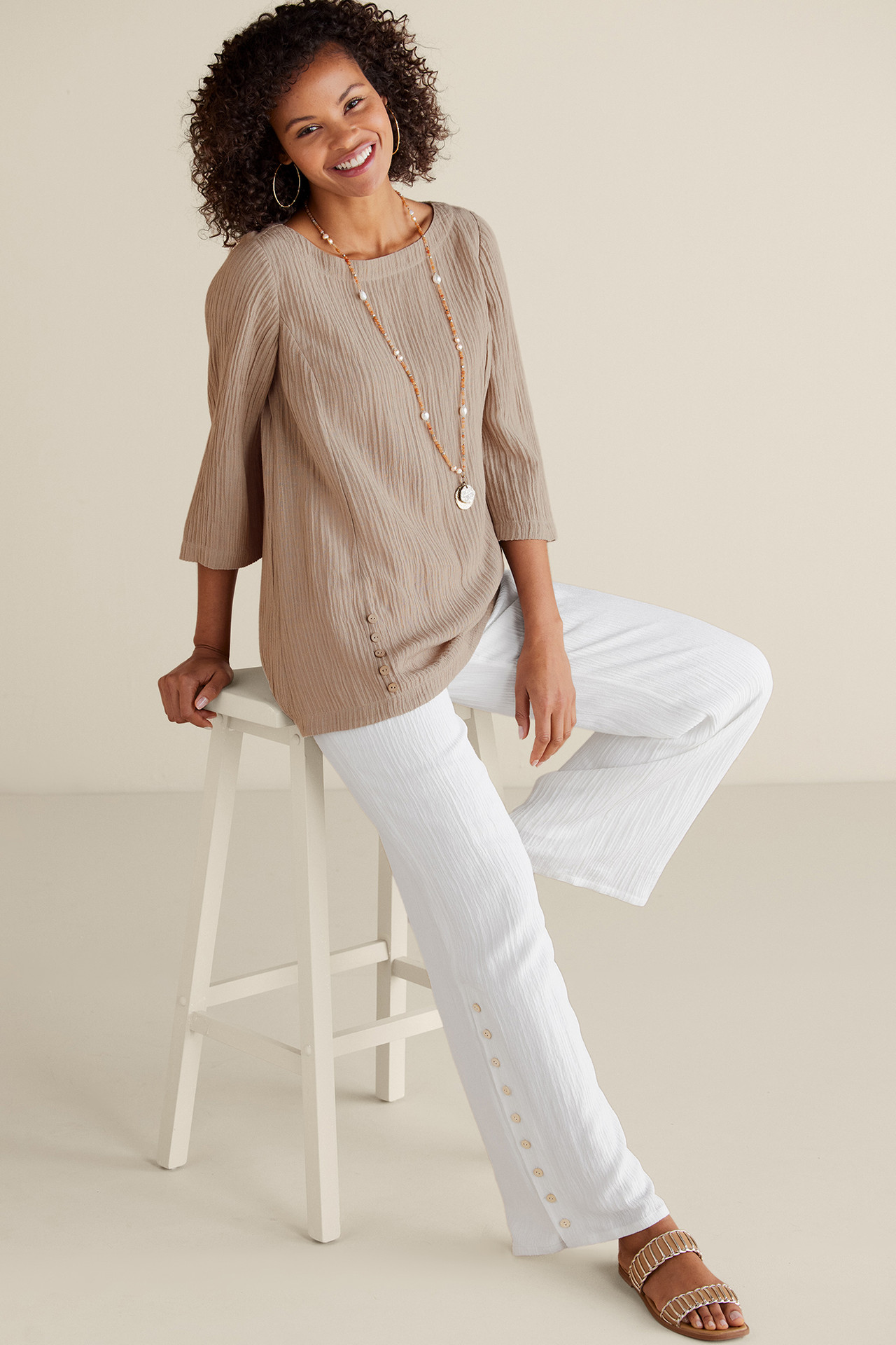 Oceo Gauze Wide-Leg Pants - Soft Surroundings Outlet