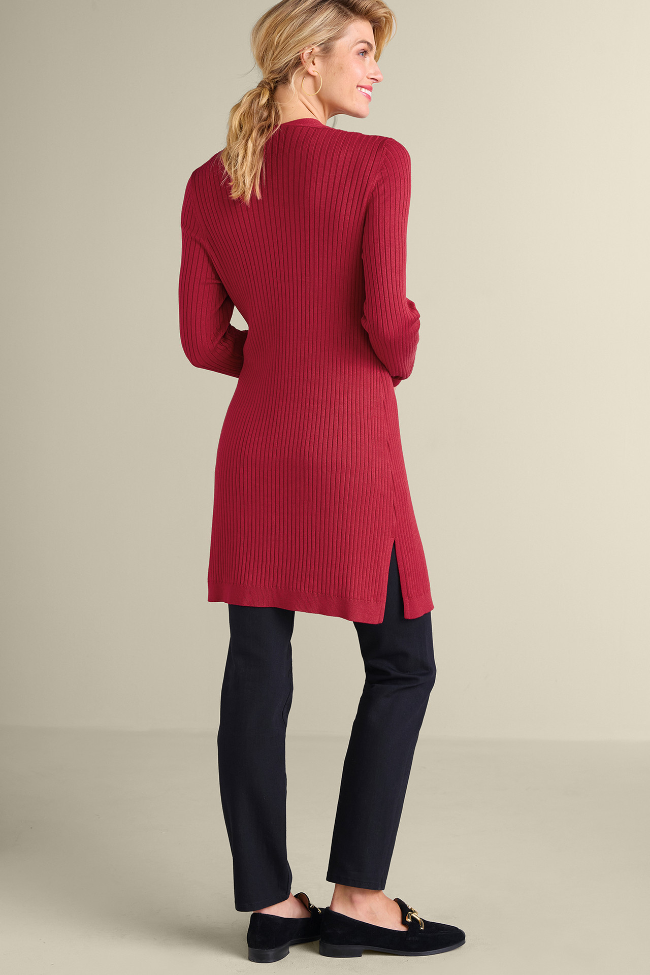 SoftEssential™ Ribbed Long Cardi - Soft Surroundings Outlet