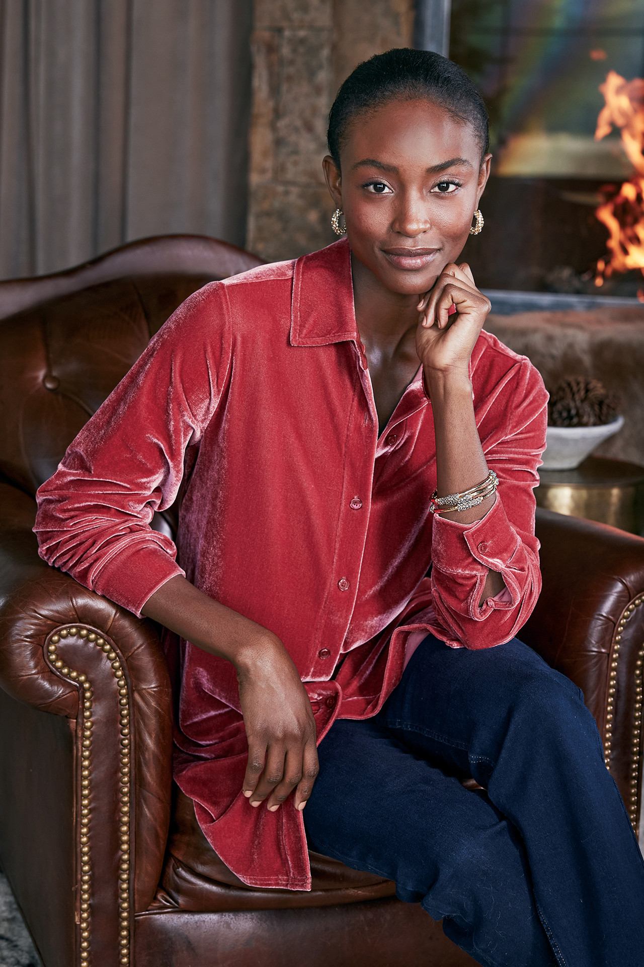 Velvet Boyfriend Tunic Shirt - Soft Surroundings Outlet