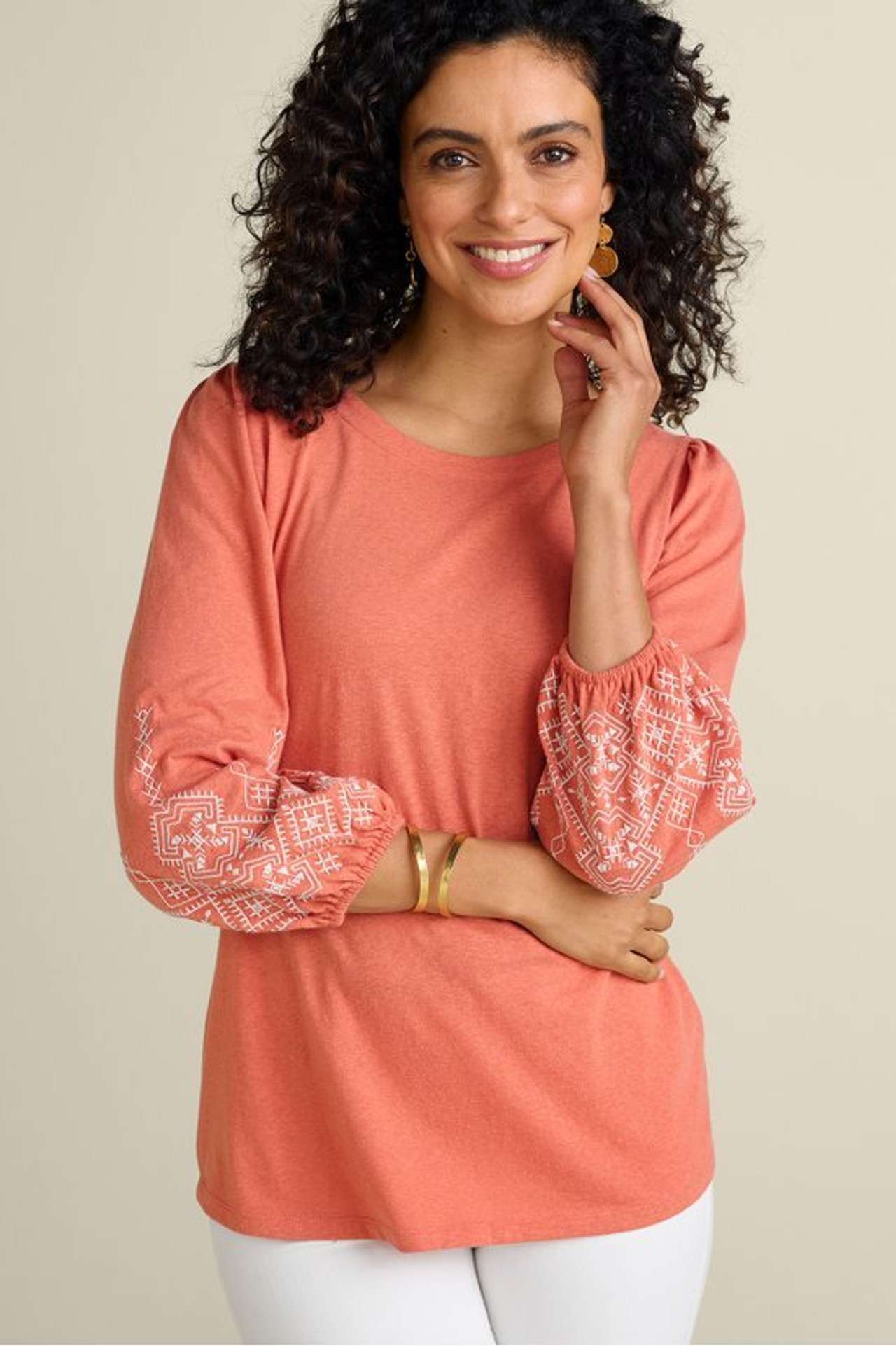 Embroidered Parisian Poet Top - Soft Surroundings Outlet