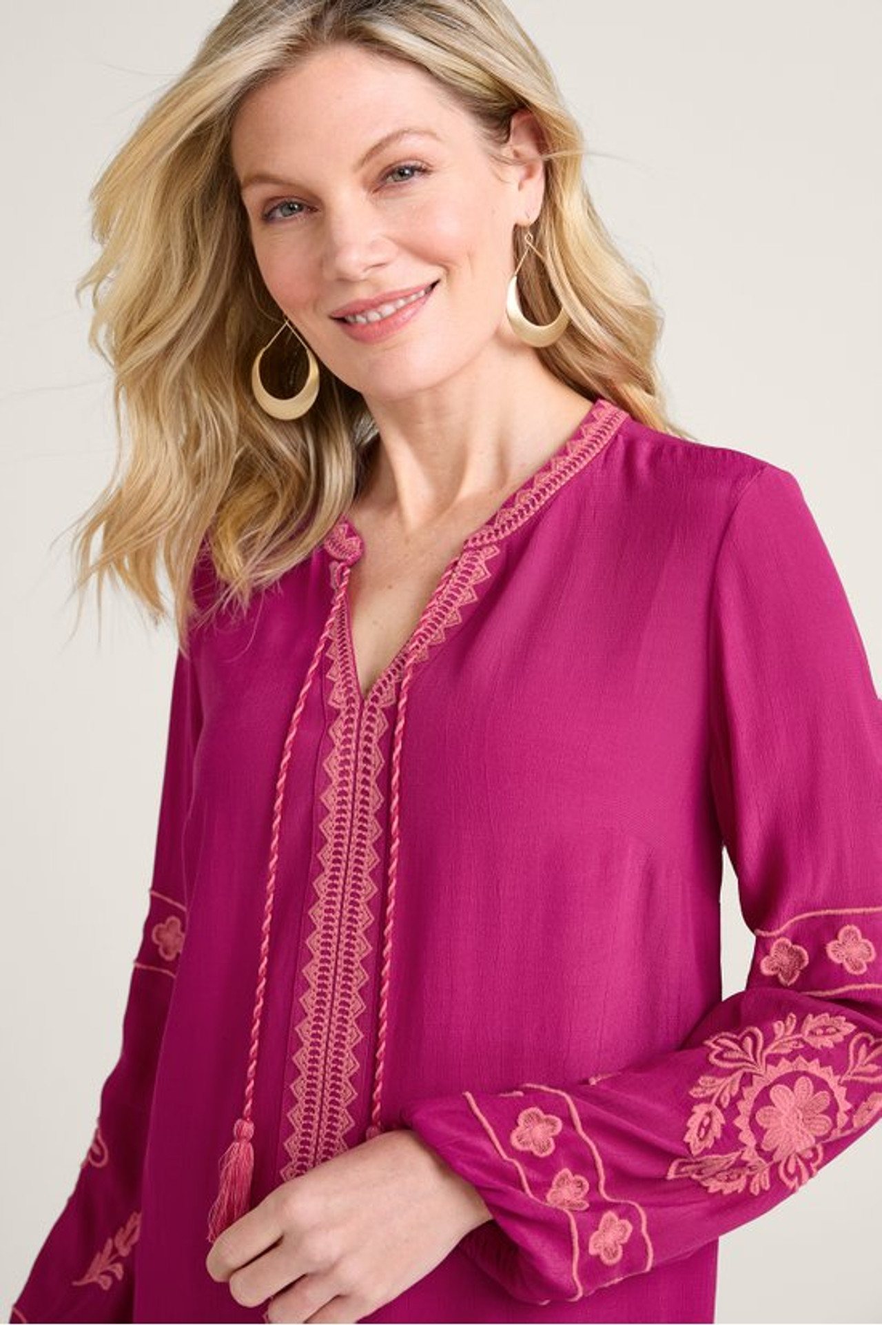 Annaka Embroidered Tunic - Soft Surroundings Outlet