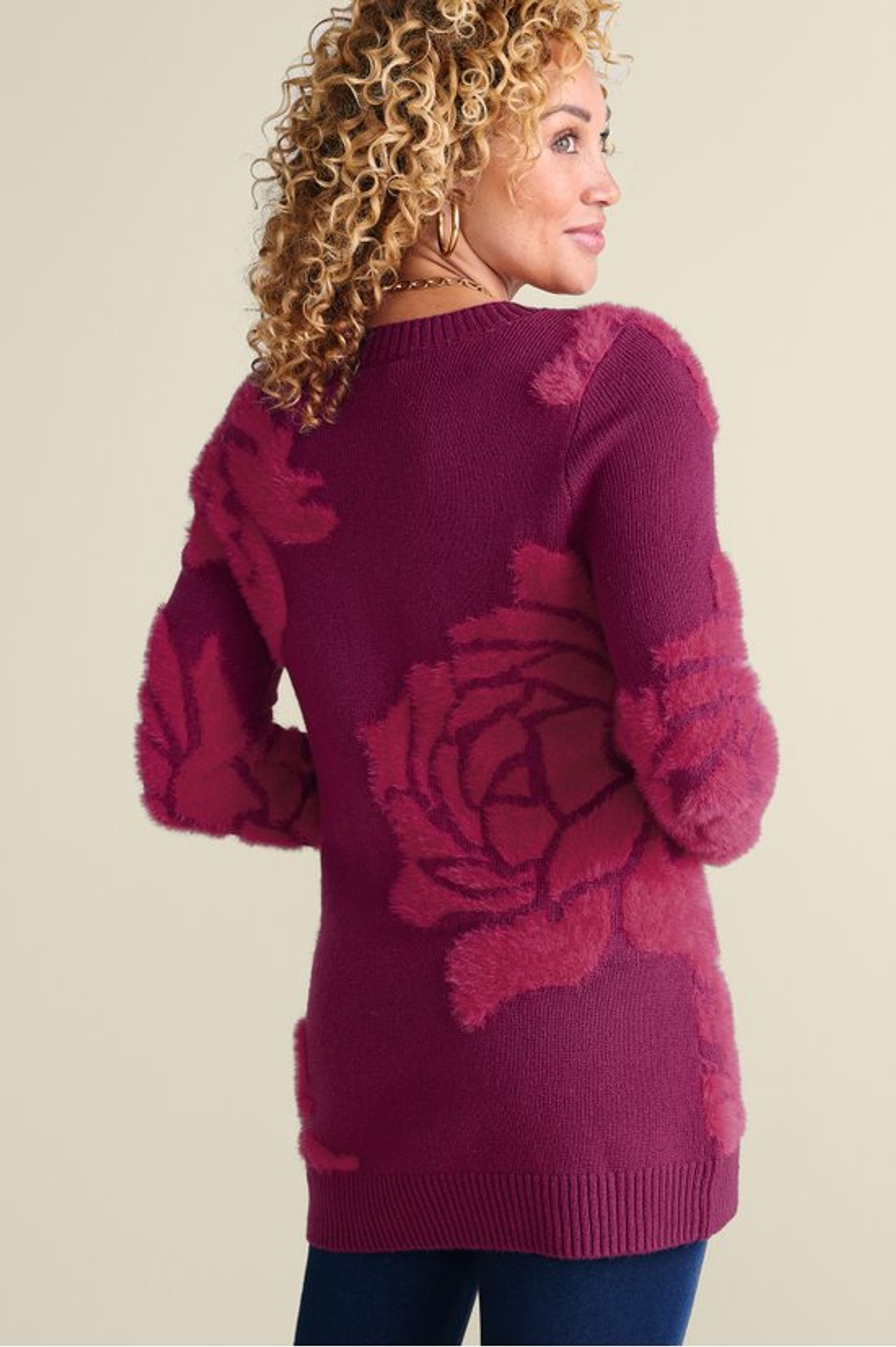 Isadora Eyelash Floral Sweater - Soft Surroundings Outlet