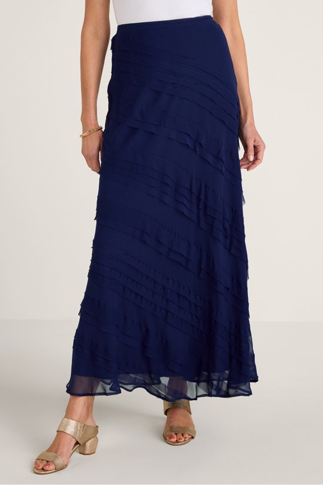 Silk Tiered Skirt - Soft Surroundings Outlet
