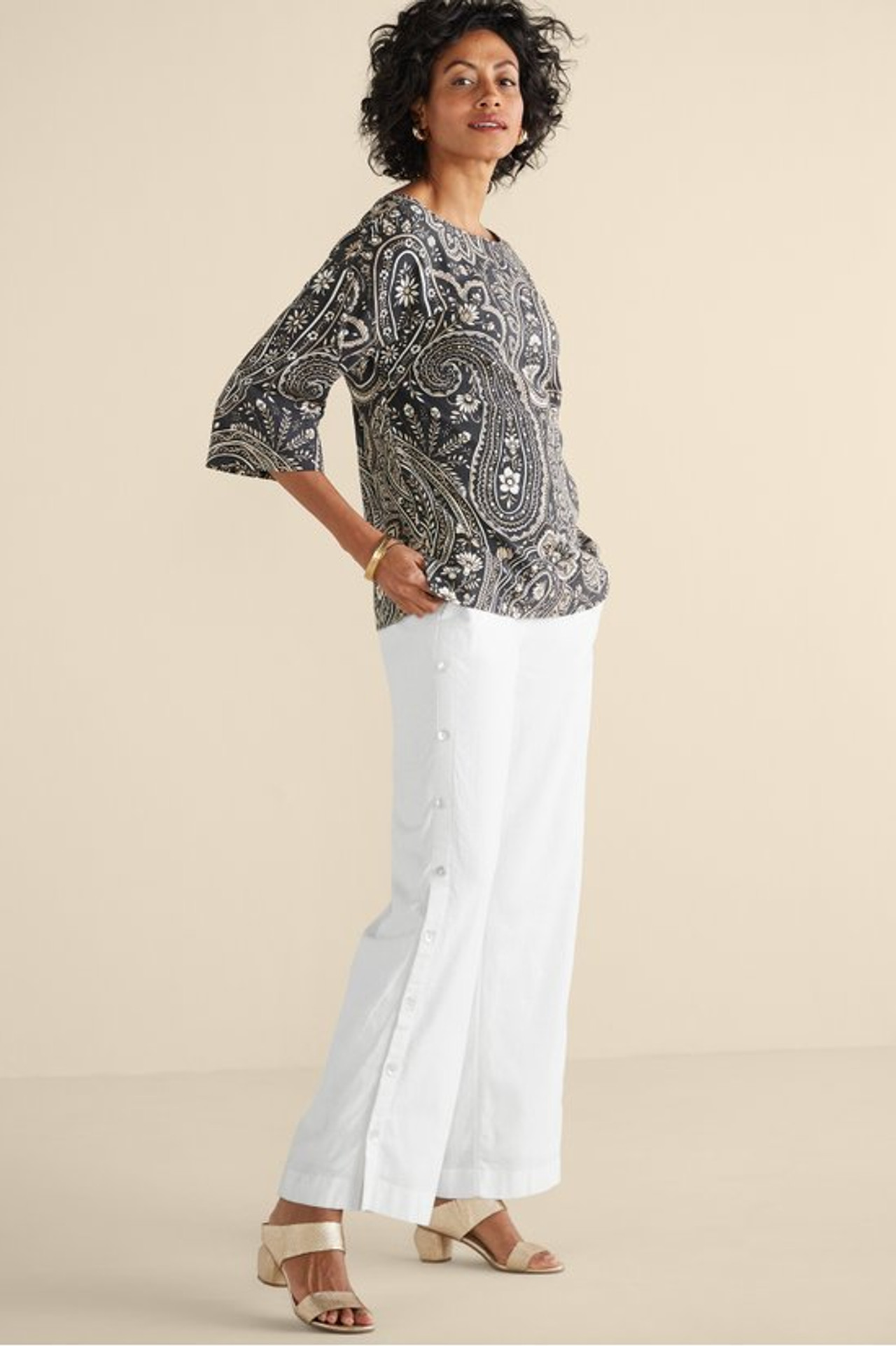 Sonoma Linen Blend Wide Leg Pants - Soft Surroundings Outlet