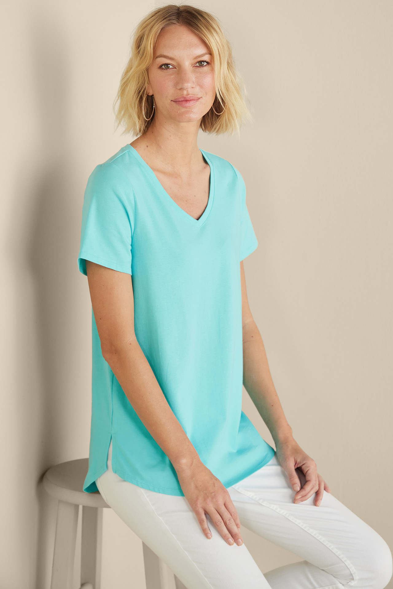 SoftEssential™ Supima® Isabel Short Sleeve Tunic - Soft Surroundings Outlet