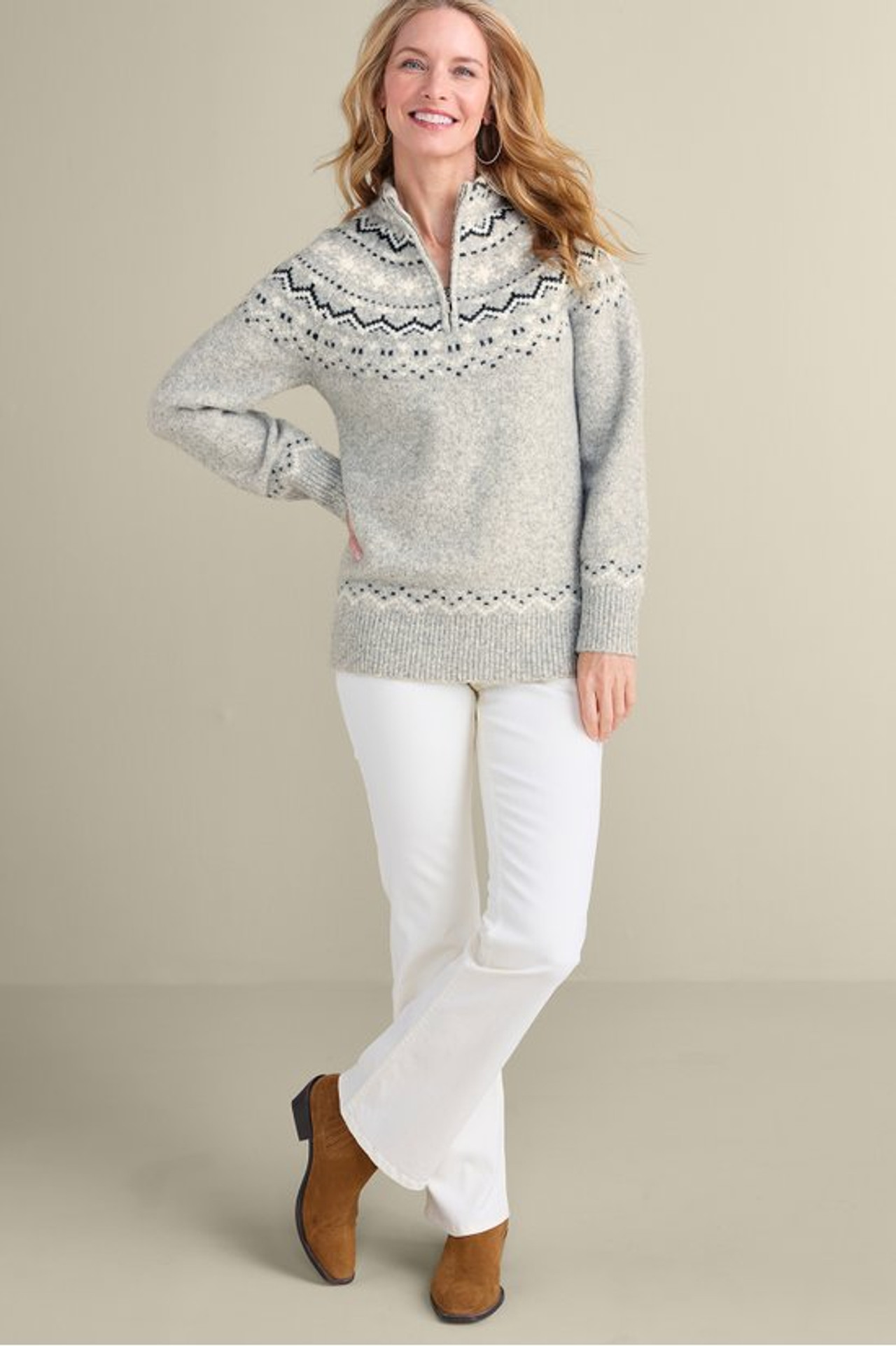 Sascha Fair Isle Sweater - Soft Surroundings Outlet