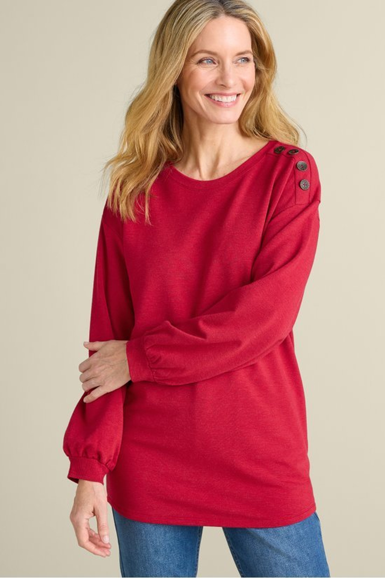 Siesta Soft Button Shoulder Tunic - Soft Surroundings Outlet