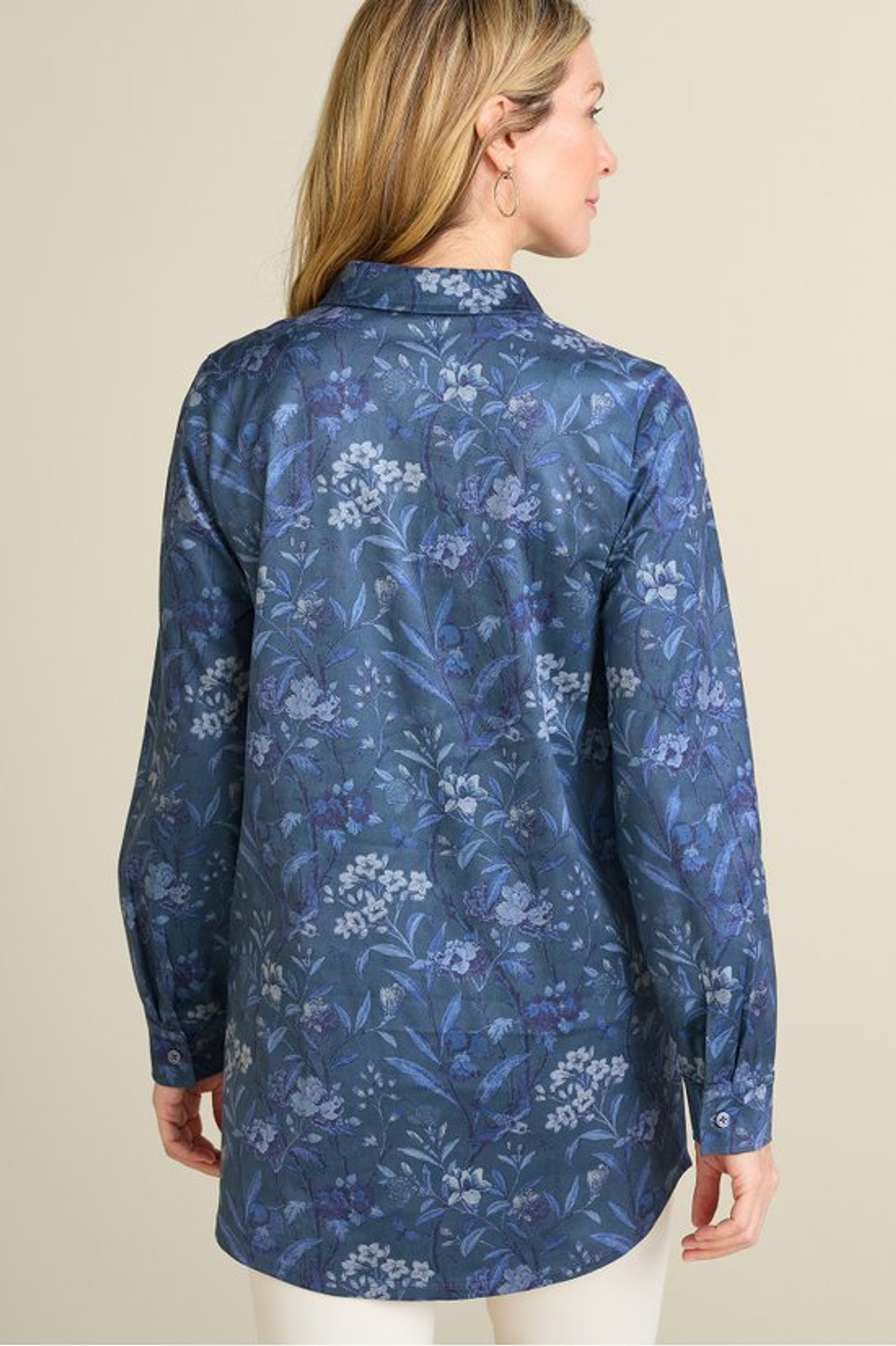 Stretch Faux Suede Boyfriend Tunic Shirt - Soft Surroundings Outlet