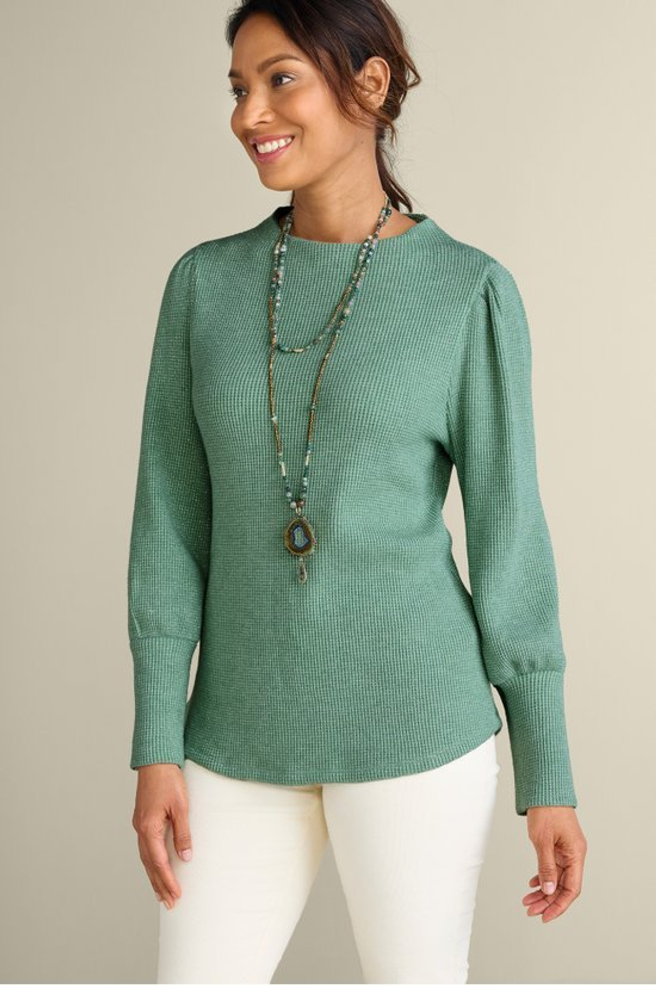 Melina Waffle Pullover - Soft Surroundings Outlet