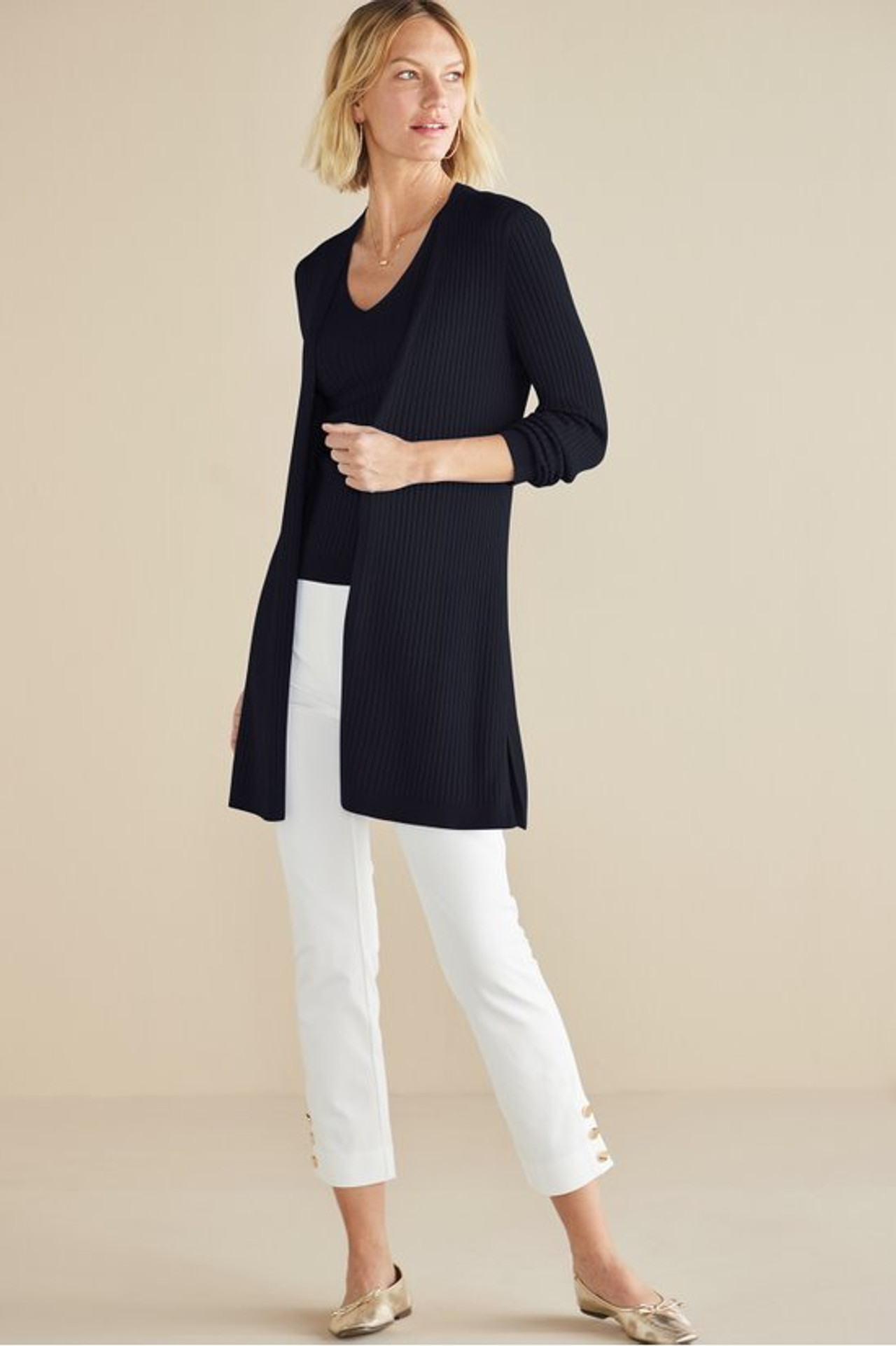 SoftEssential™ Ribbed Long Cardi - Soft Surroundings Outlet