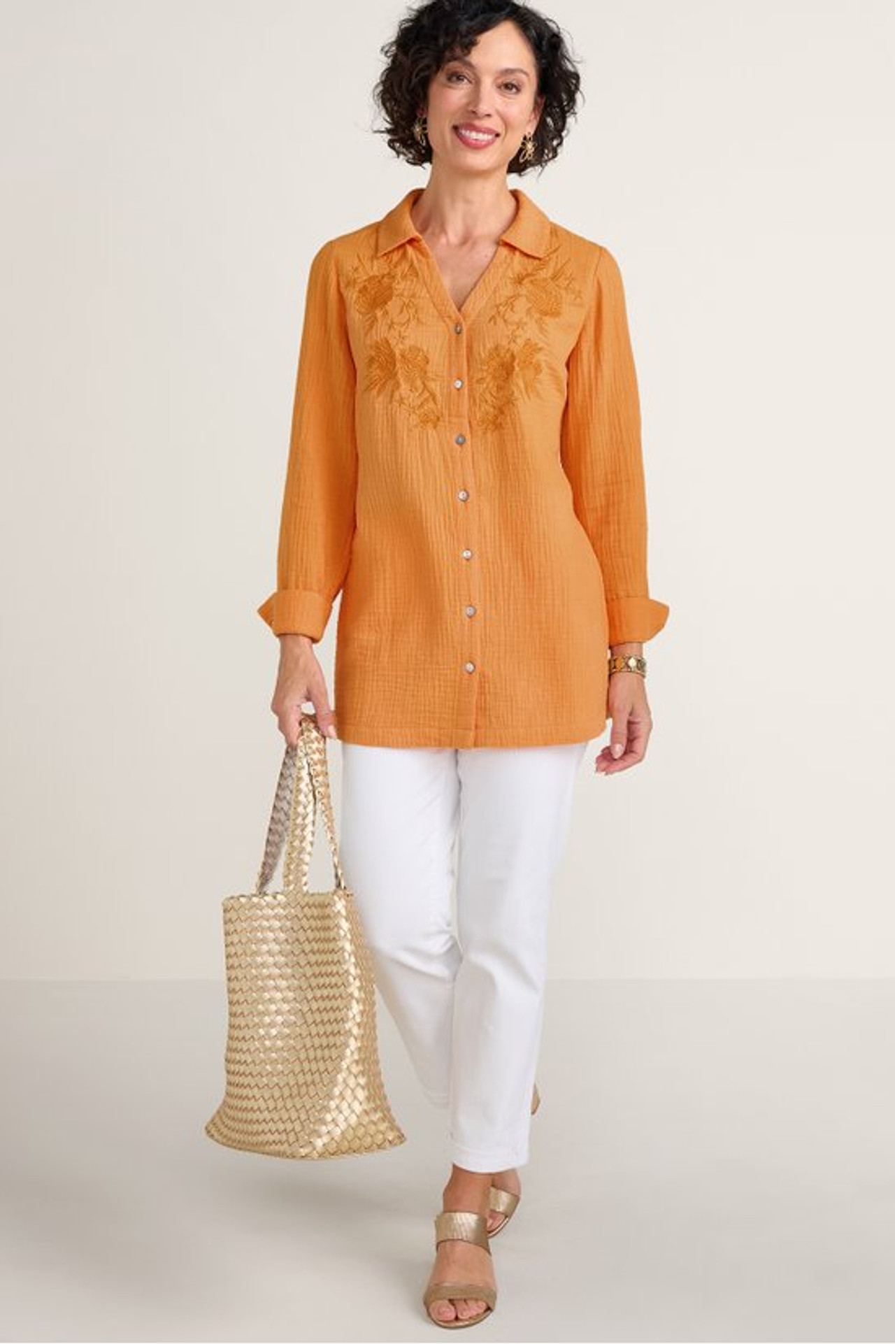 Escambia Gauze Tunic Shirt - Soft Surroundings Outlet