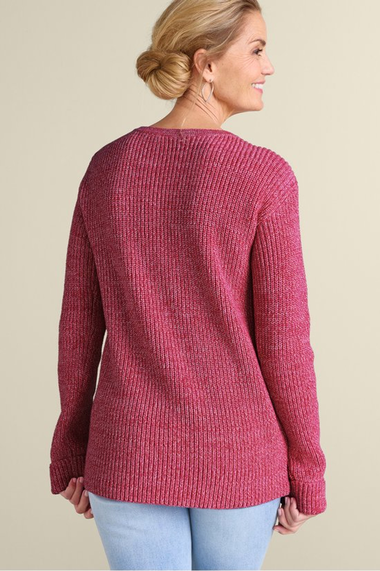 Francine Button-Shoulder Sweater - Soft Surroundings Outlet