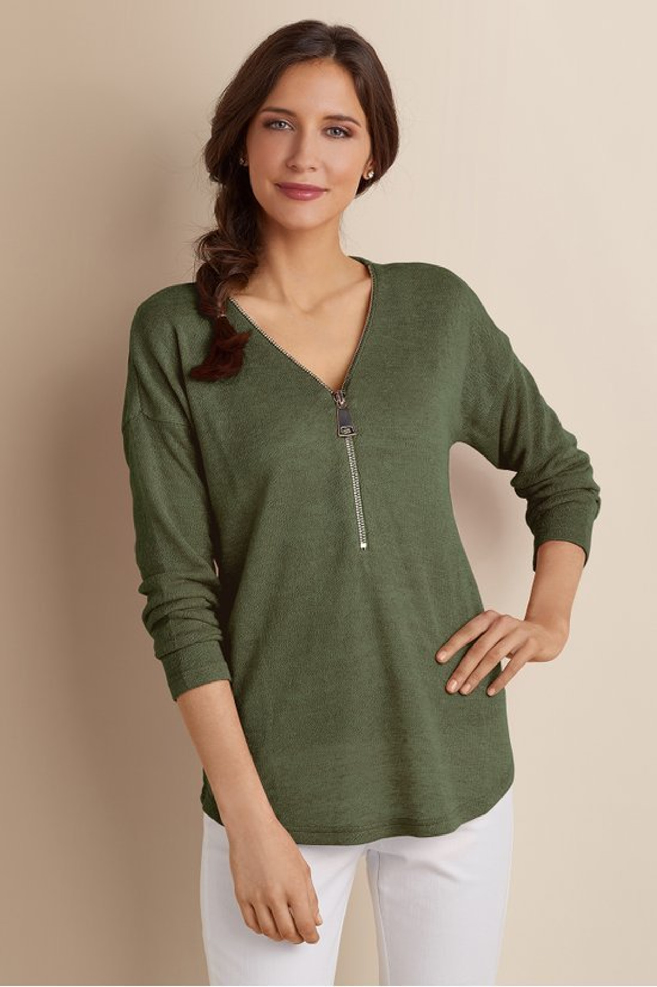 Valentina Zip Sweater - Soft Surroundings Outlet
