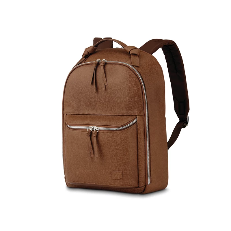 Samsonite Cognac Women's Leather Everyday Backpack Business Bags | 3249-ZDOUS - Samsonite Outlet Store