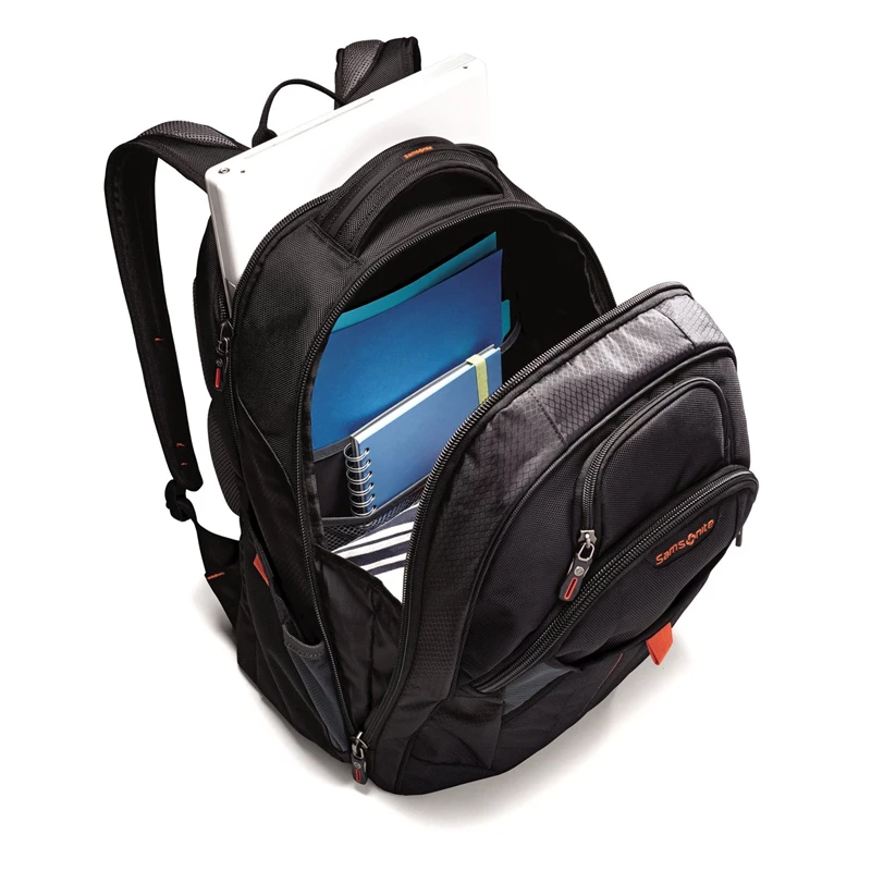 Samsonite Black/Orange Tectonic 2 Large Backpack Laptop Backpacks | 7629-SZTPQ - Samsonite Outlet Store