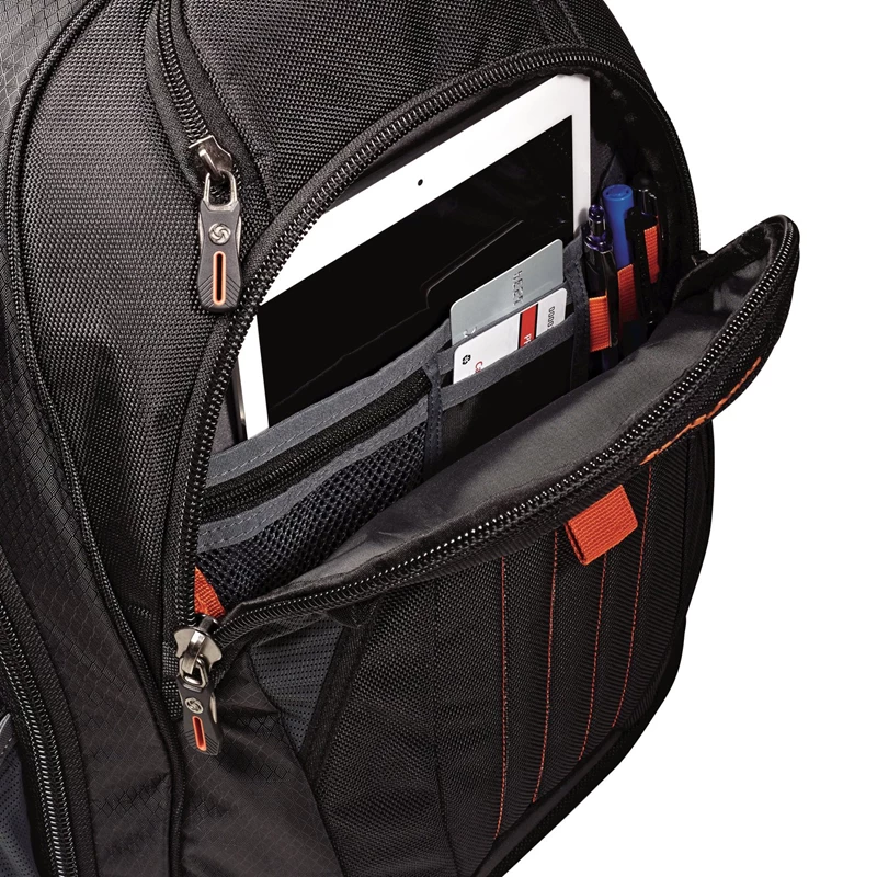 Samsonite Black/Orange Tectonic 2 Large Backpack Laptop Backpacks | 7629-SZTPQ - Samsonite Outlet Store