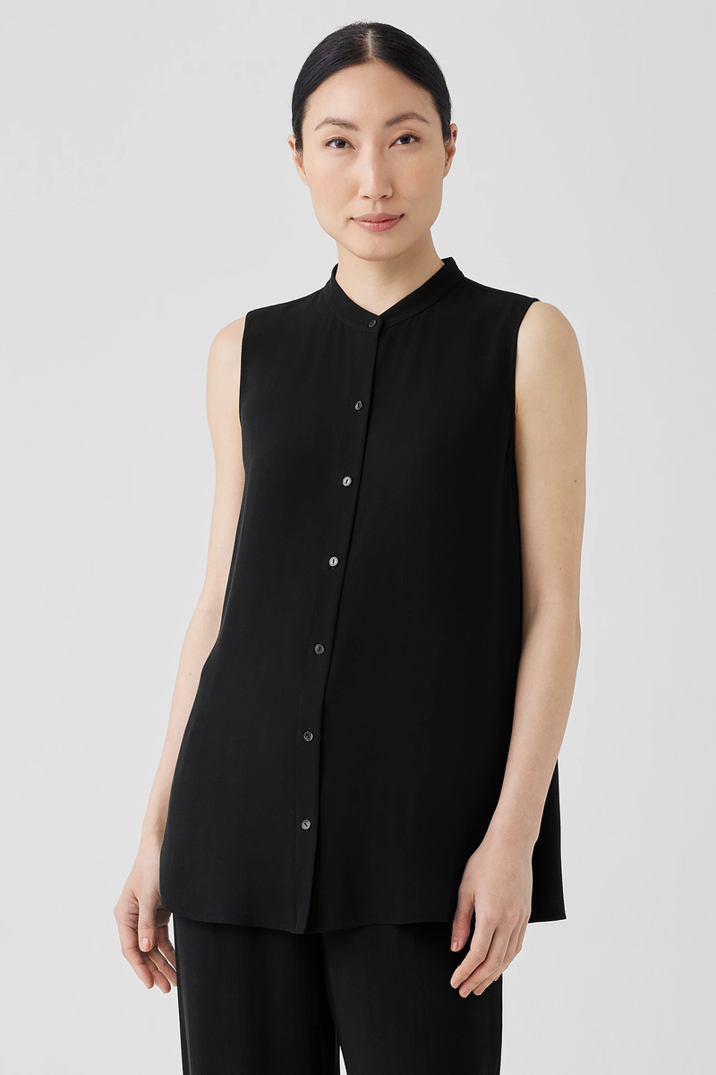 Silk Georgette Crepe Straight Pant - Eileen Fisher Outlet