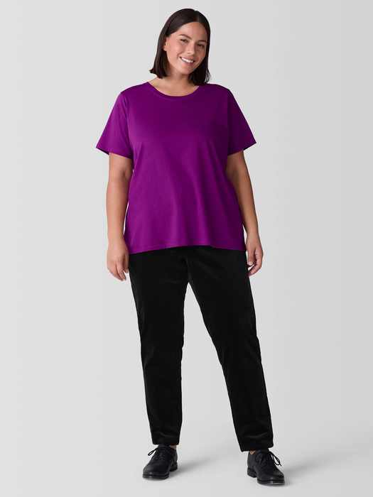 Organic Pima Cotton JerseyRound Neck Tee - Eileen Fisher Outlet