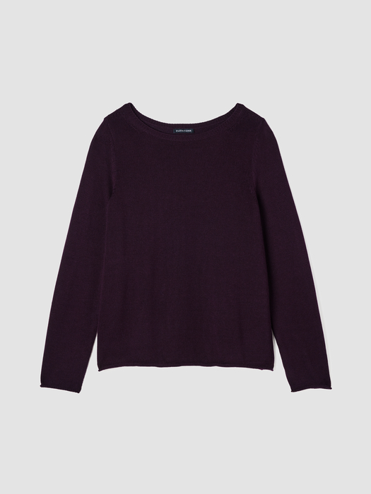 Peruvian Cotton Blend Bateau Neck Top - Eileen Fisher Outlet