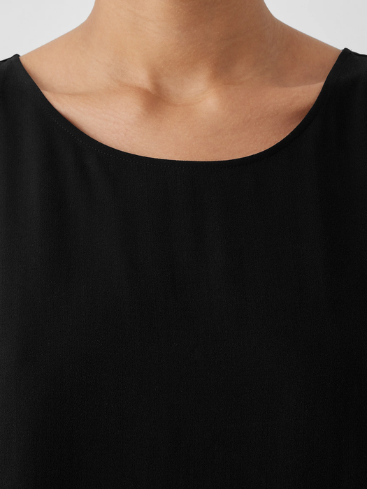 Silk Georgette Crepe Ballet Neck Tank - Eileen Fisher Outlet