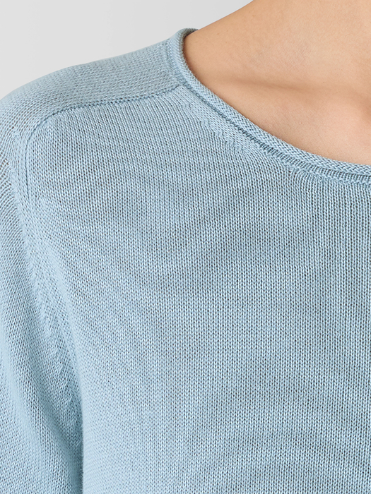 Peruvian Cotton BlendCrew Neck Top - Eileen Fisher Outlet