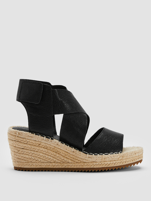 Willow Tumbled Leather Wedge Espadrille - Eileen Fisher Outlet