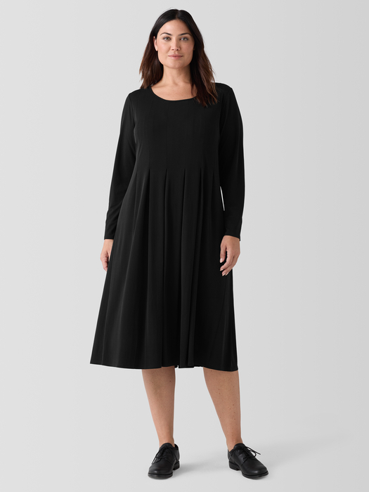 Stretch Silk Jersey Ballet Neck Dress - Eileen Fisher Outlet