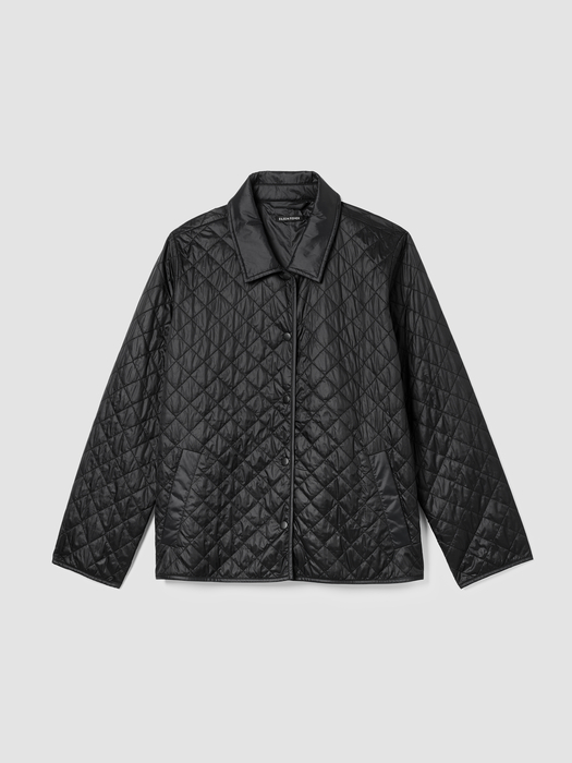 Eggshell Recycled Nylon Classic Collar Coat - Eileen Fisher Outlet