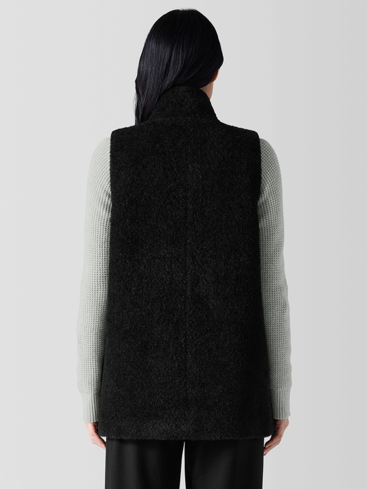 Fine Wool Alpaca Stand Collar Vest - Eileen Fisher Outlet