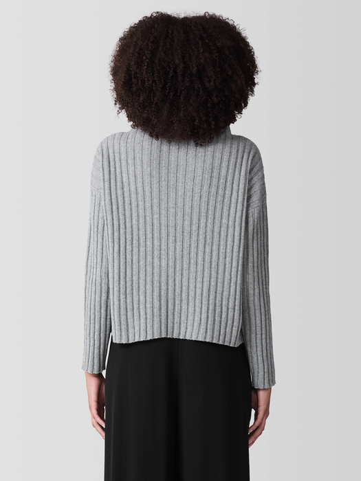 Recycled Wool Cashmere Funnel Neck Top - Eileen Fisher Outlet