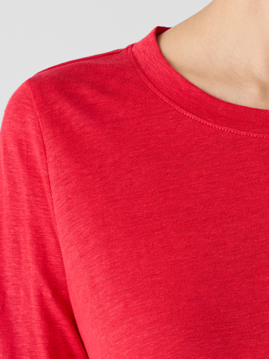 Organic Linen Jersey Long-Sleeve Tee - Eileen Fisher Outlet