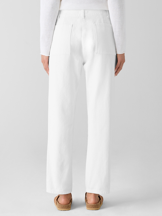 Garment-Dyed Utility Cotton Tapered Pant - Eileen Fisher Outlet