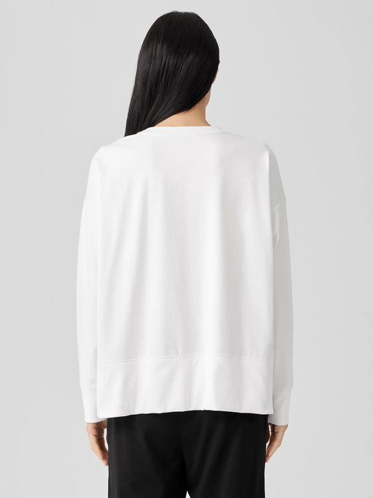 Pima Cotton Stretch Jersey Box-Top - Eileen Fisher Outlet