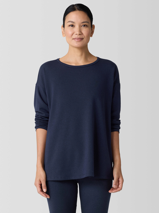 Cozy Brushed Terry Hug Long Box-Top - Eileen Fisher Outlet