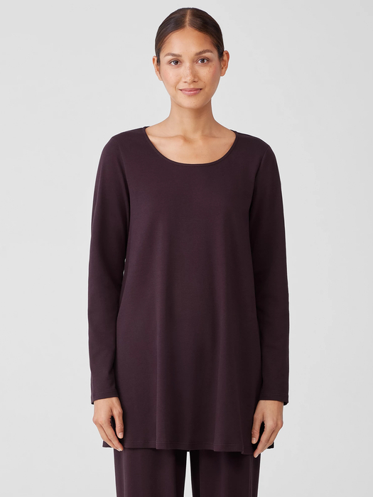Organic Cotton Interlock Long Sleep Top - Eileen Fisher Outlet