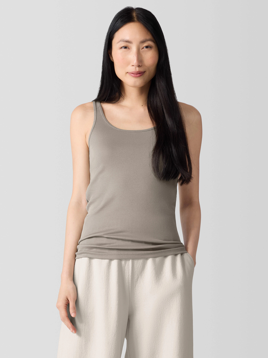 Organic Cotton Stretch Rib Tank - Eileen Fisher Outlet