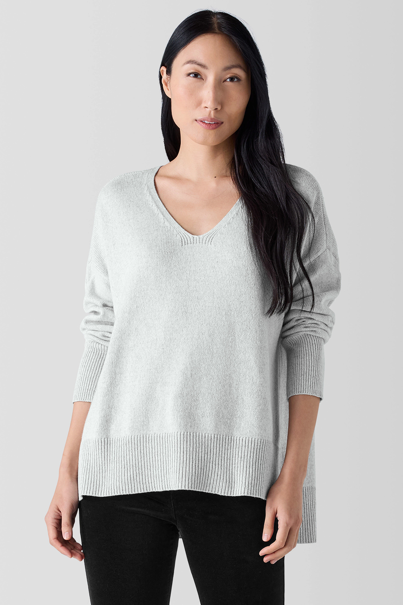 Cotton and Recycled Cashmere Gloves - Eileen Fisher Outlet