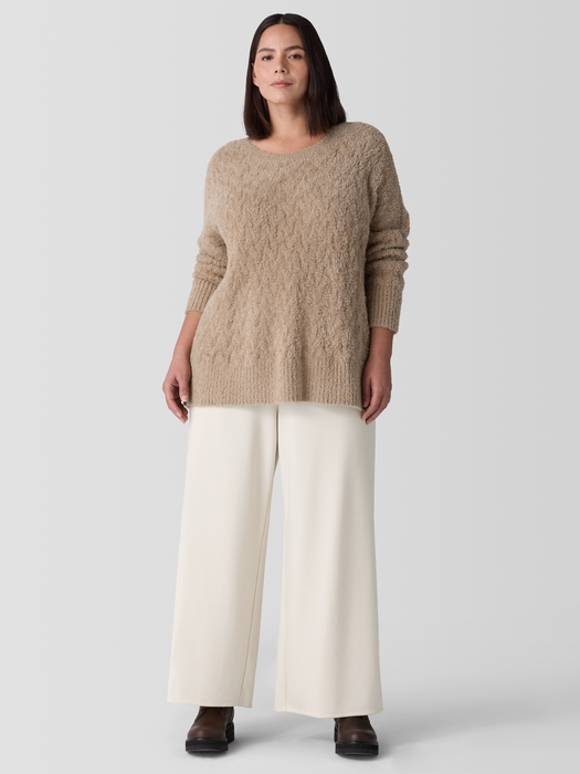 Fringed Organic Cotton Crew Neck Top - Eileen Fisher Outlet
