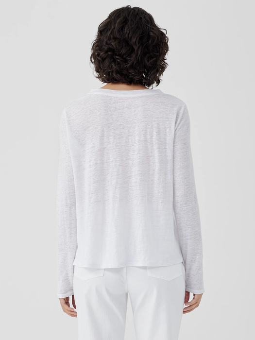 Organic Linen Jersey Crew Neck Top - Eileen Fisher Outlet