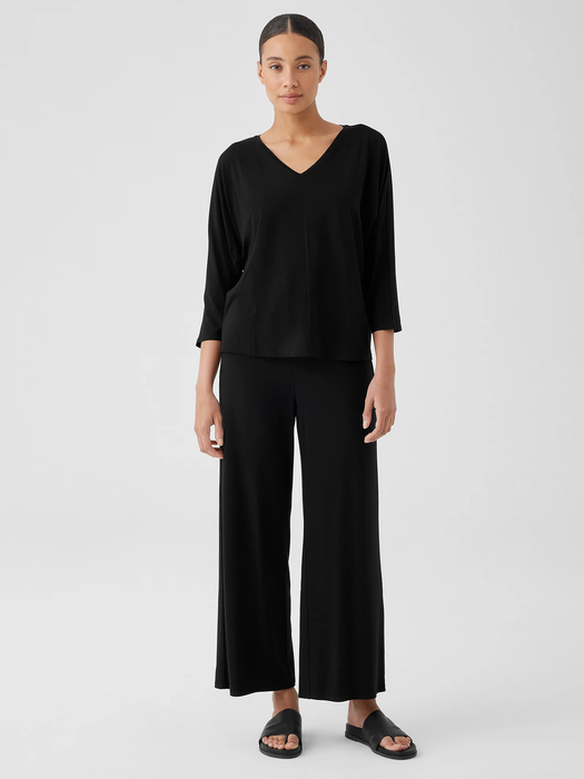 Stretch Jersey Knit Wide-Leg Pant - Eileen Fisher Outlet