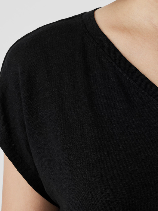 Organic Linen Jersey V-Neck Tee - Eileen Fisher Outlet