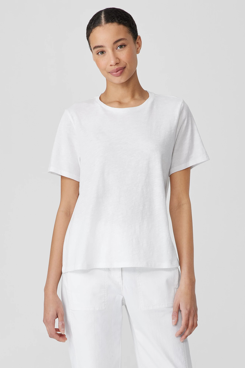 Pima Cotton Stretch Jersey Wide-Leg Pant - Eileen Fisher Outlet